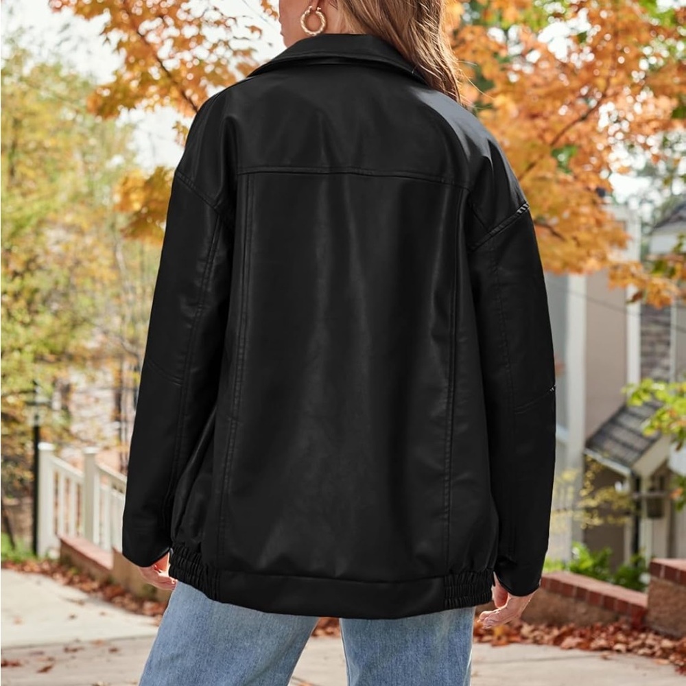 Women’s Oversized Faux Leather Jacket(No name brand) - Picture 3 of 4